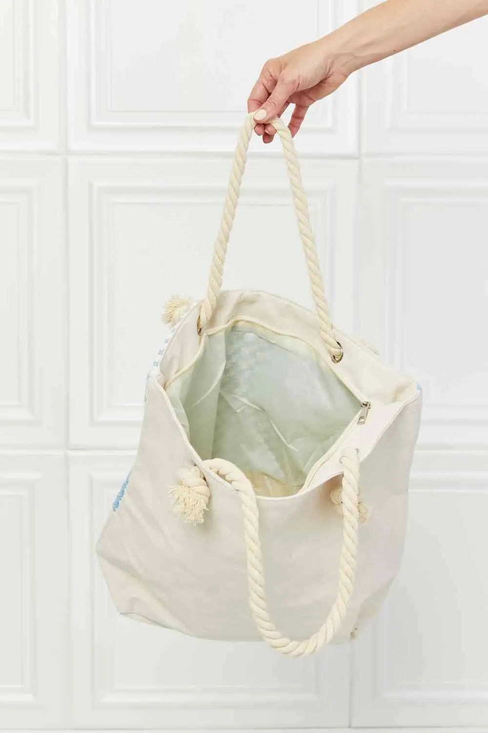 Hazel Blues® |  Justin Taylor Picnic Date Tassel Tote Bag