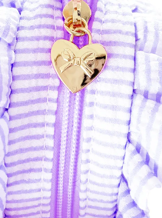 Heart Purse - Lily Lavender Seersucker