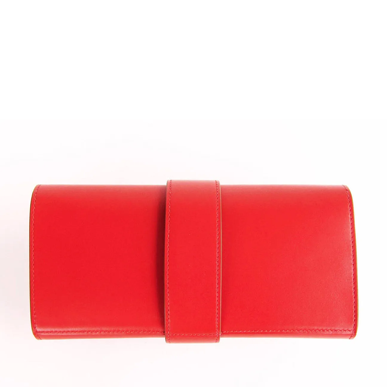 Hermes Sanguine Red Permabrass Medor Pochette Tadelakt Bag Clutch