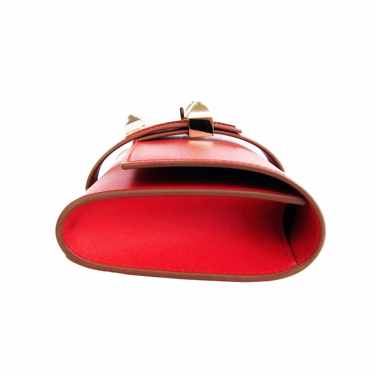 Hermes Sanguine Red Permabrass Medor Pochette Tadelakt Bag Clutch
