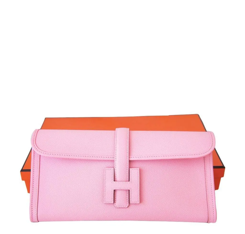 Hermès Jige 29 Rose Confetti Clutch Bag