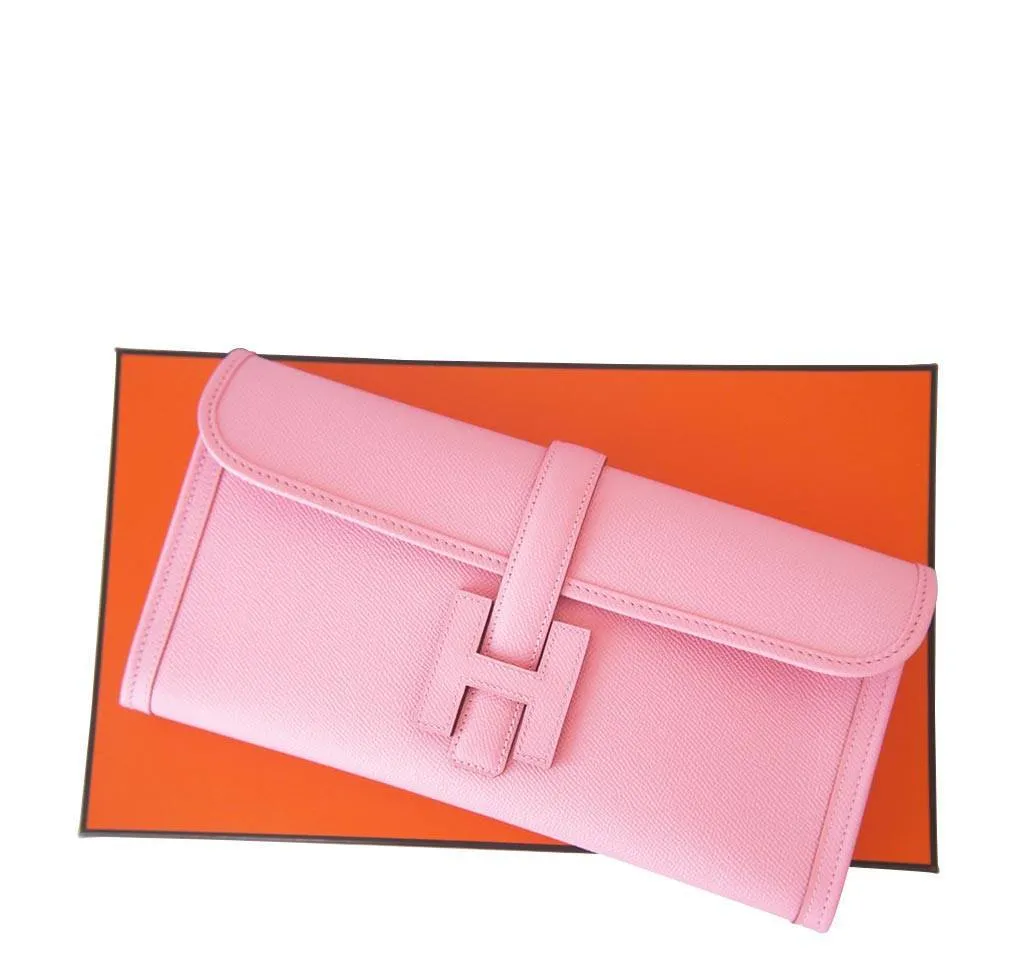 Hermès Jige 29 Rose Confetti Clutch Bag