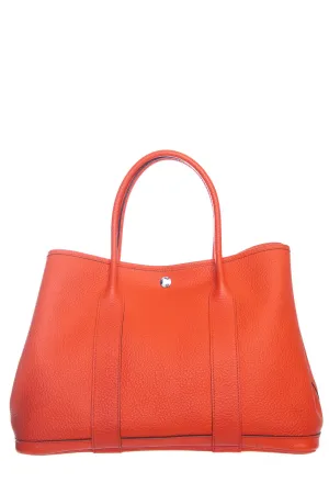 Hermès Orange in Negonda Garden Party PM Leather Tote