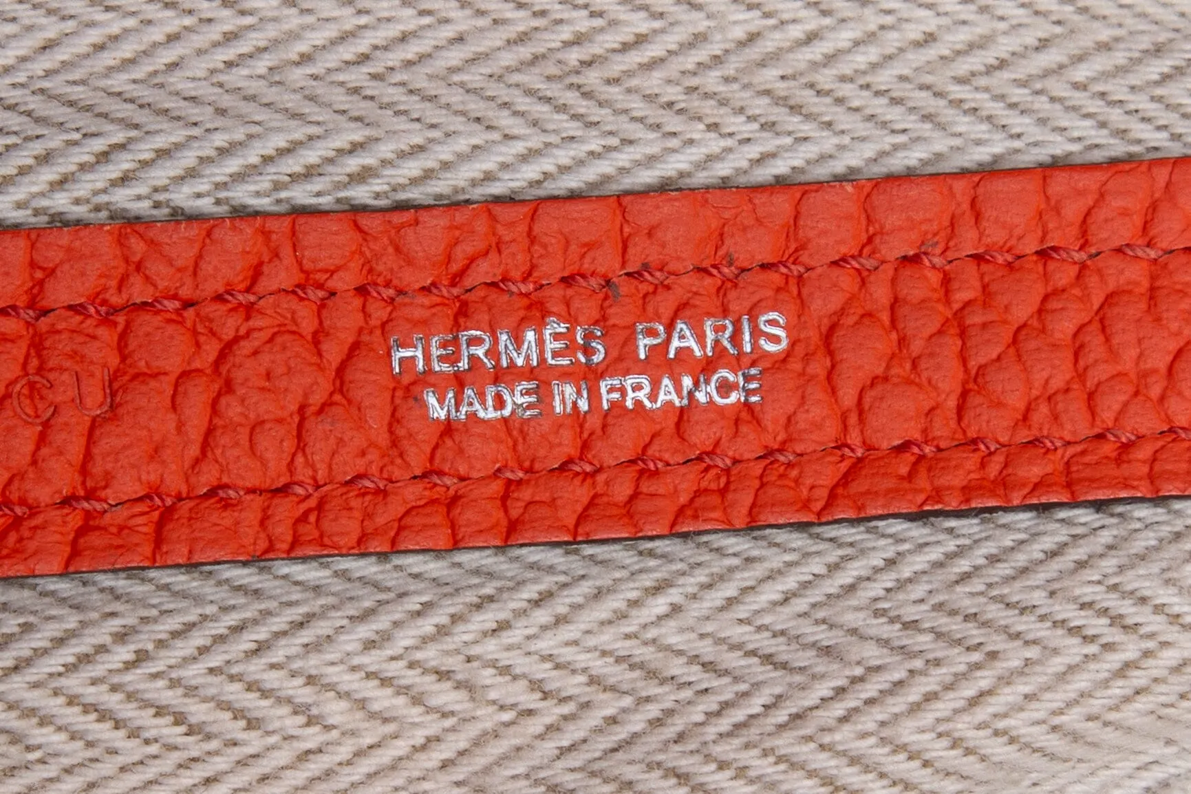 Hermès Orange in Negonda Garden Party PM Leather Tote