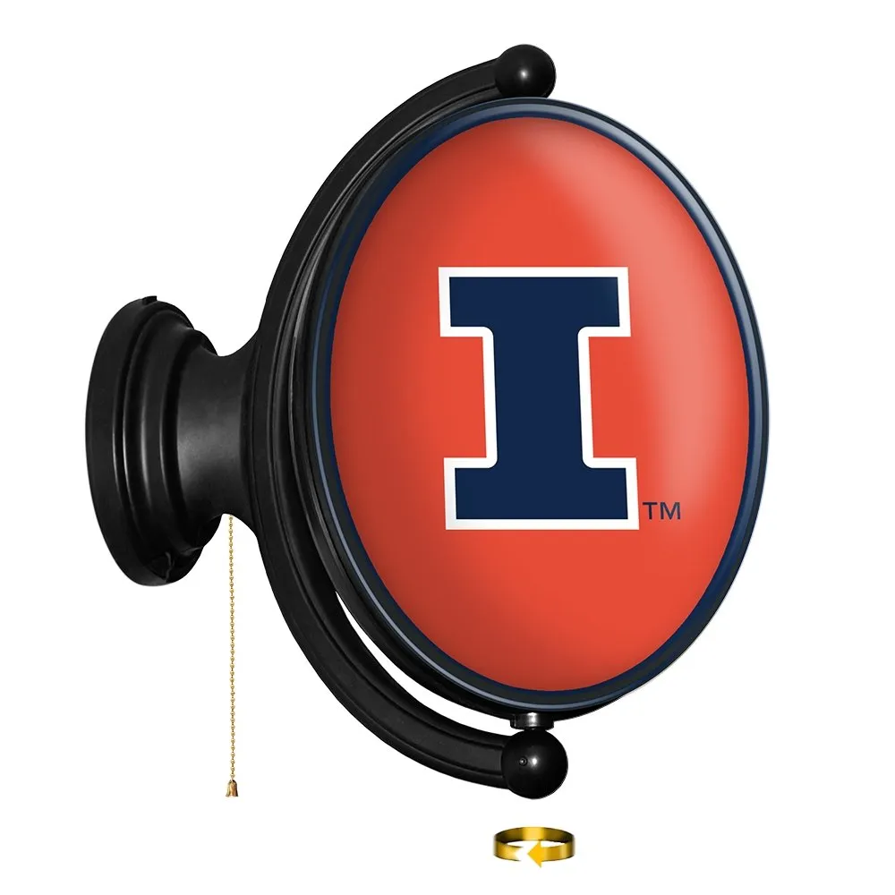Illinois Fighting Illini: Original Oval Rotating Lighted Wall Sign