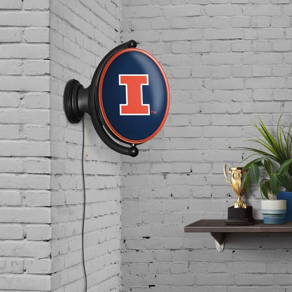Illinois Fighting Illini: Original Oval Rotating Lighted Wall Sign