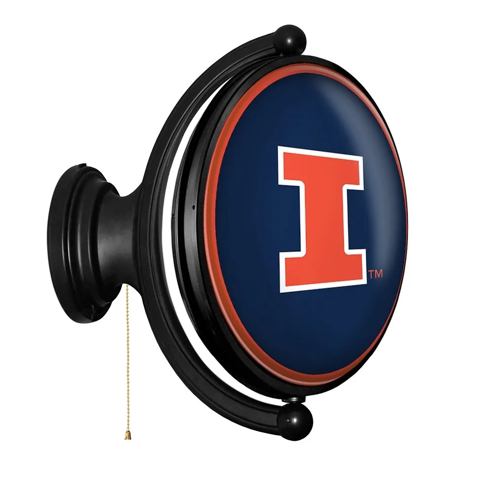 Illinois Fighting Illini: Original Oval Rotating Lighted Wall Sign