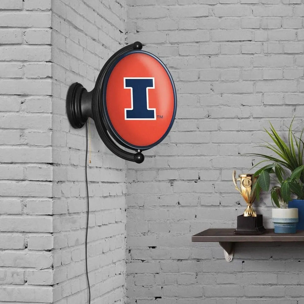 Illinois Fighting Illini: Original Oval Rotating Lighted Wall Sign