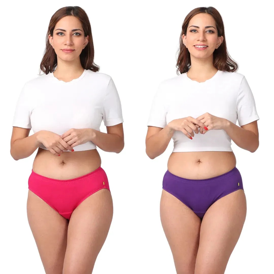 Incontinence Panties | Mid Waist | Leakproof Crotch | Holds Leaks Up To 25ml | Full Hip & Back Coverage | Pack Of 2