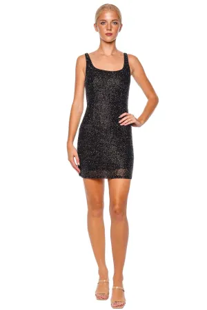 Inori Black Beaded Mini Dress