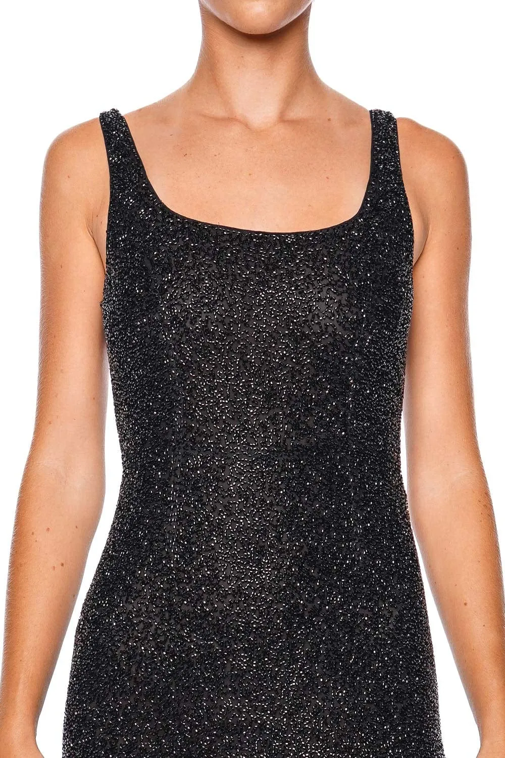 Inori Black Beaded Mini Dress