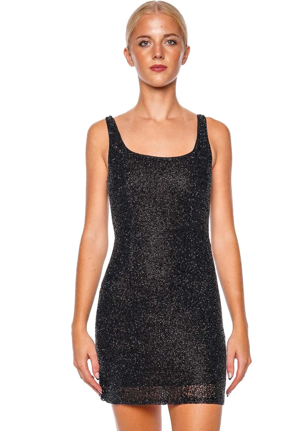 Inori Black Beaded Mini Dress