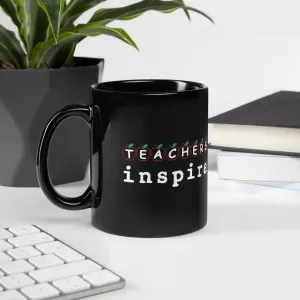 inspire Teachers Black Glossy Mug