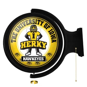 Iowa Hawkeyes: Herky - Original Round Rotating Lighted Wall Sign