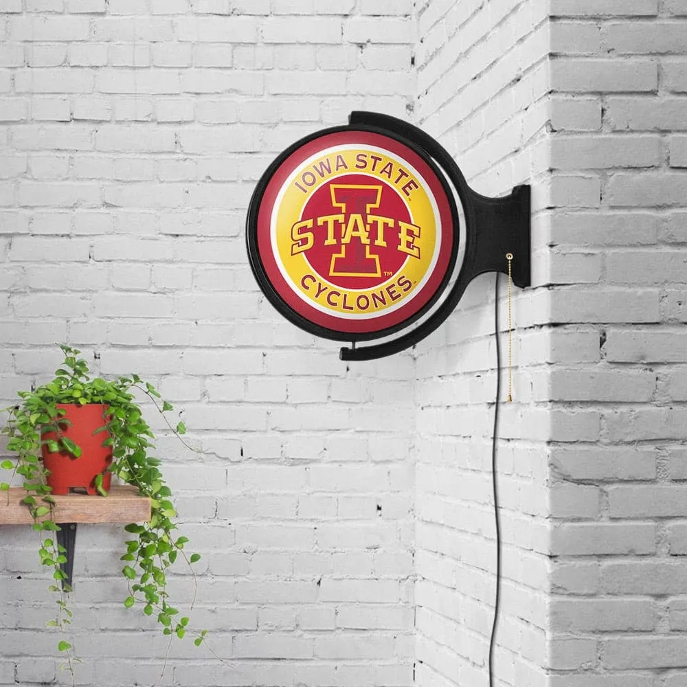 Iowa State Cyclones: Original Round Rotating Lighted Wall Sign