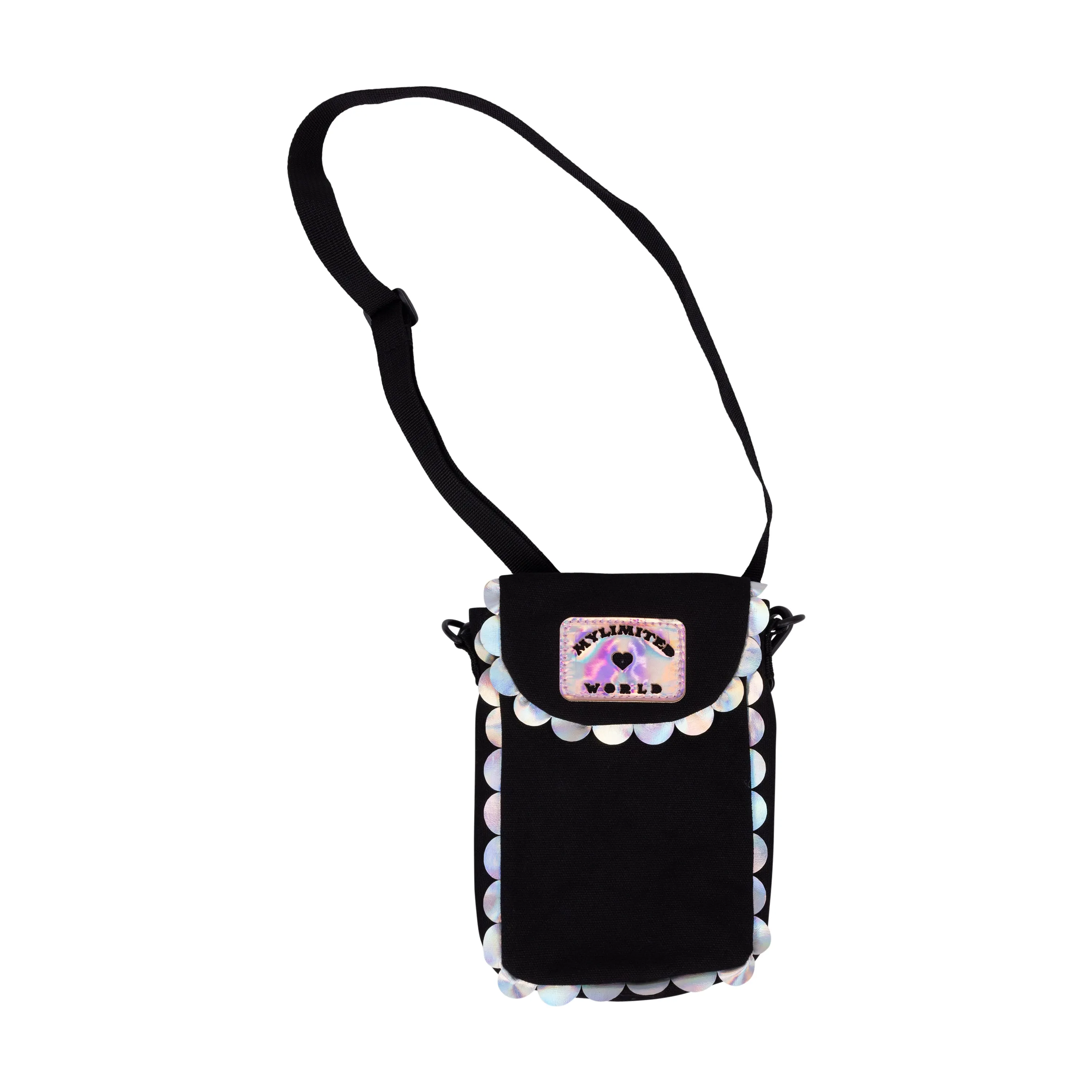 Iridescent Scalloped  Edge Crossbody Bag