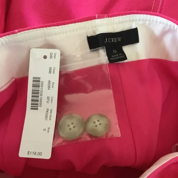 J. Crew Pink Front Button Waist Tie Linen Skirt