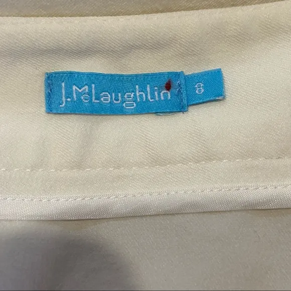J. McLaughlin White Button Front Skirt Sz 8