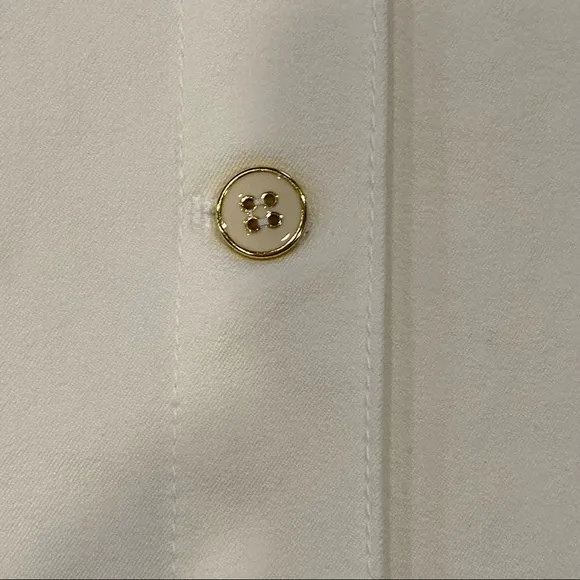 J. McLaughlin White Button Front Skirt Sz 8