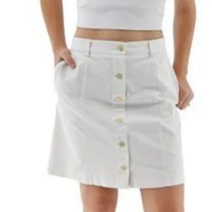 J. McLaughlin White Button Front Skirt Sz 8