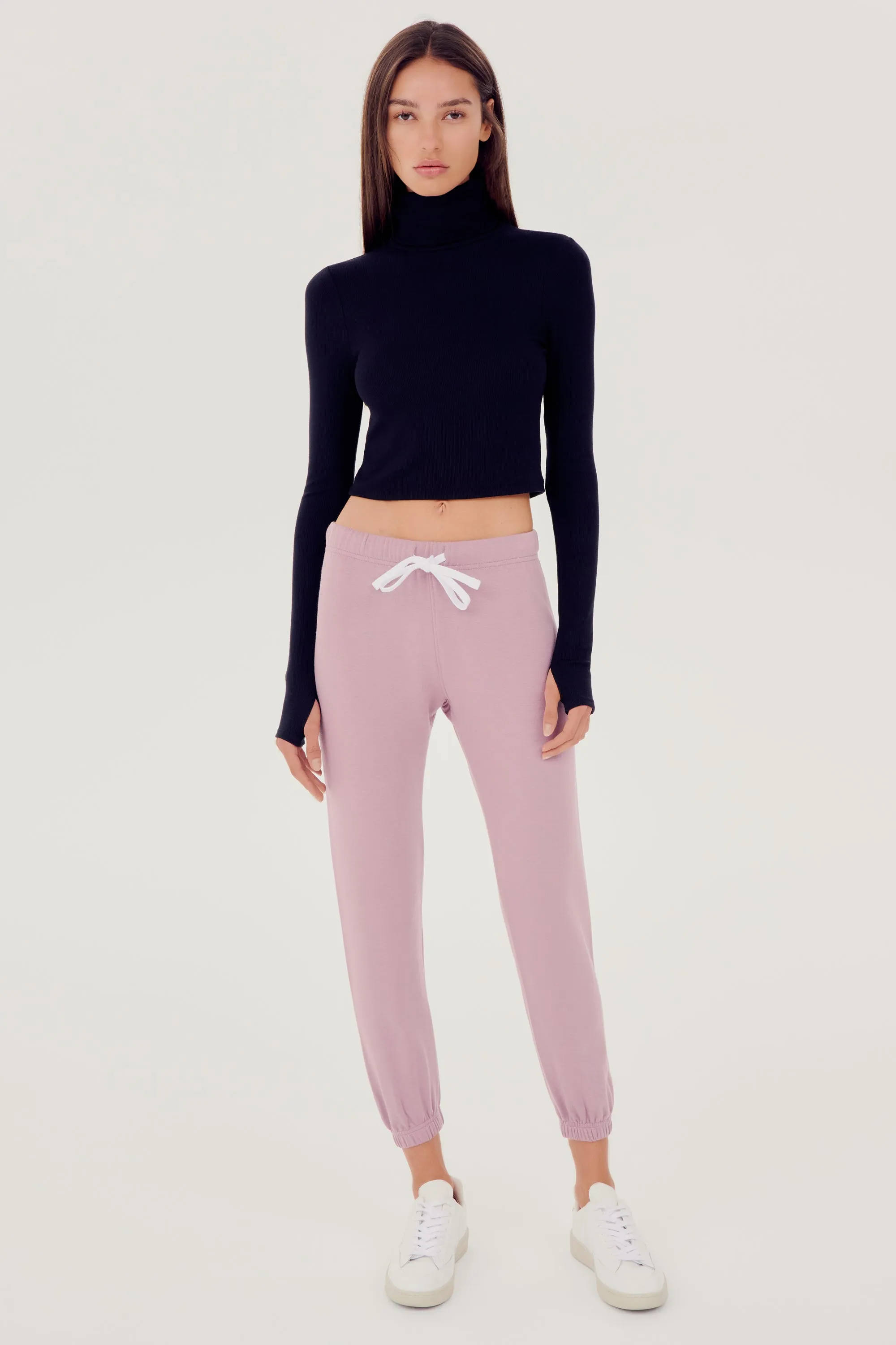 Jackson Rib Cropped Turtleneck - Black