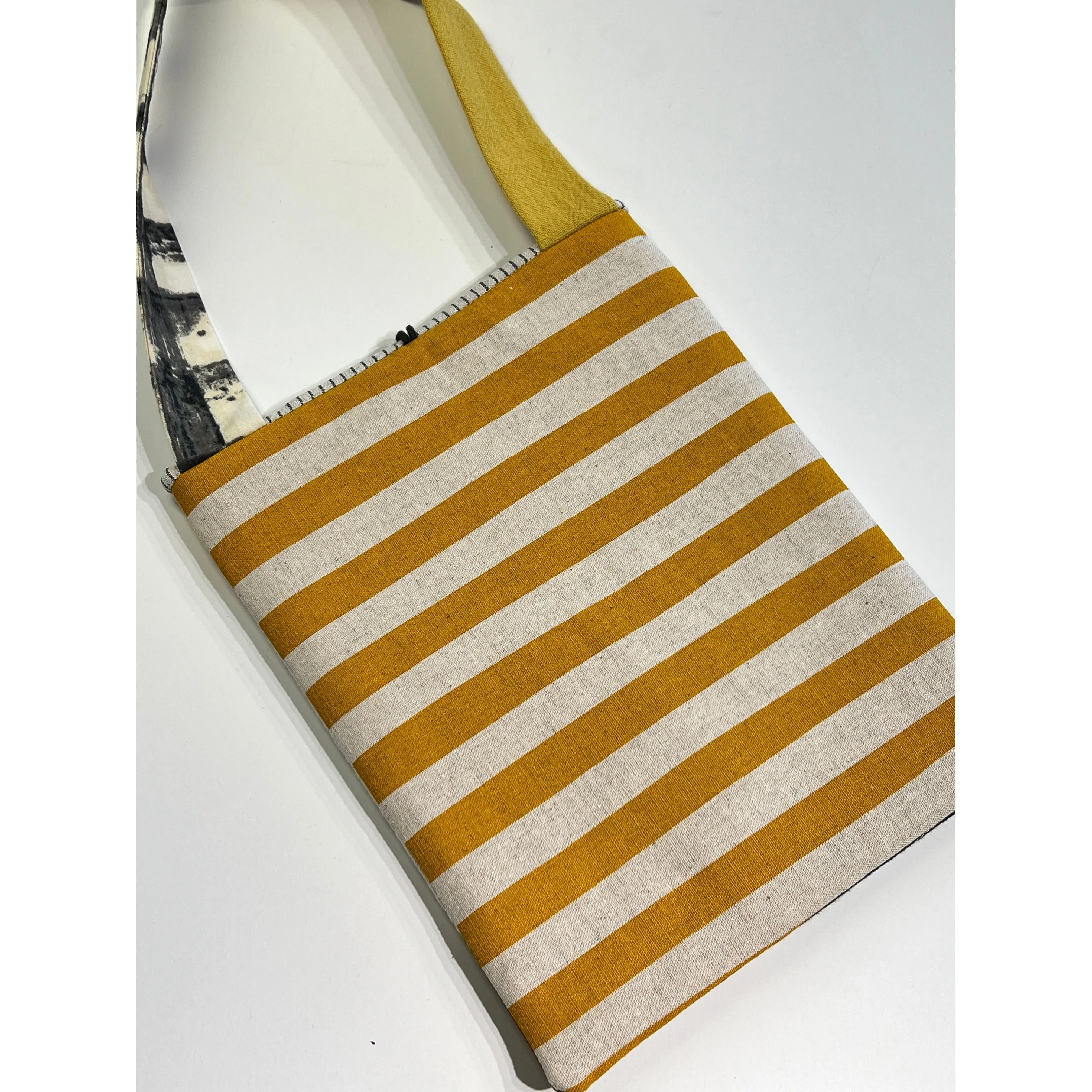 Juanita Girardin Small Bag, Pieced Japanese Cotton,Yellow Birch Bark