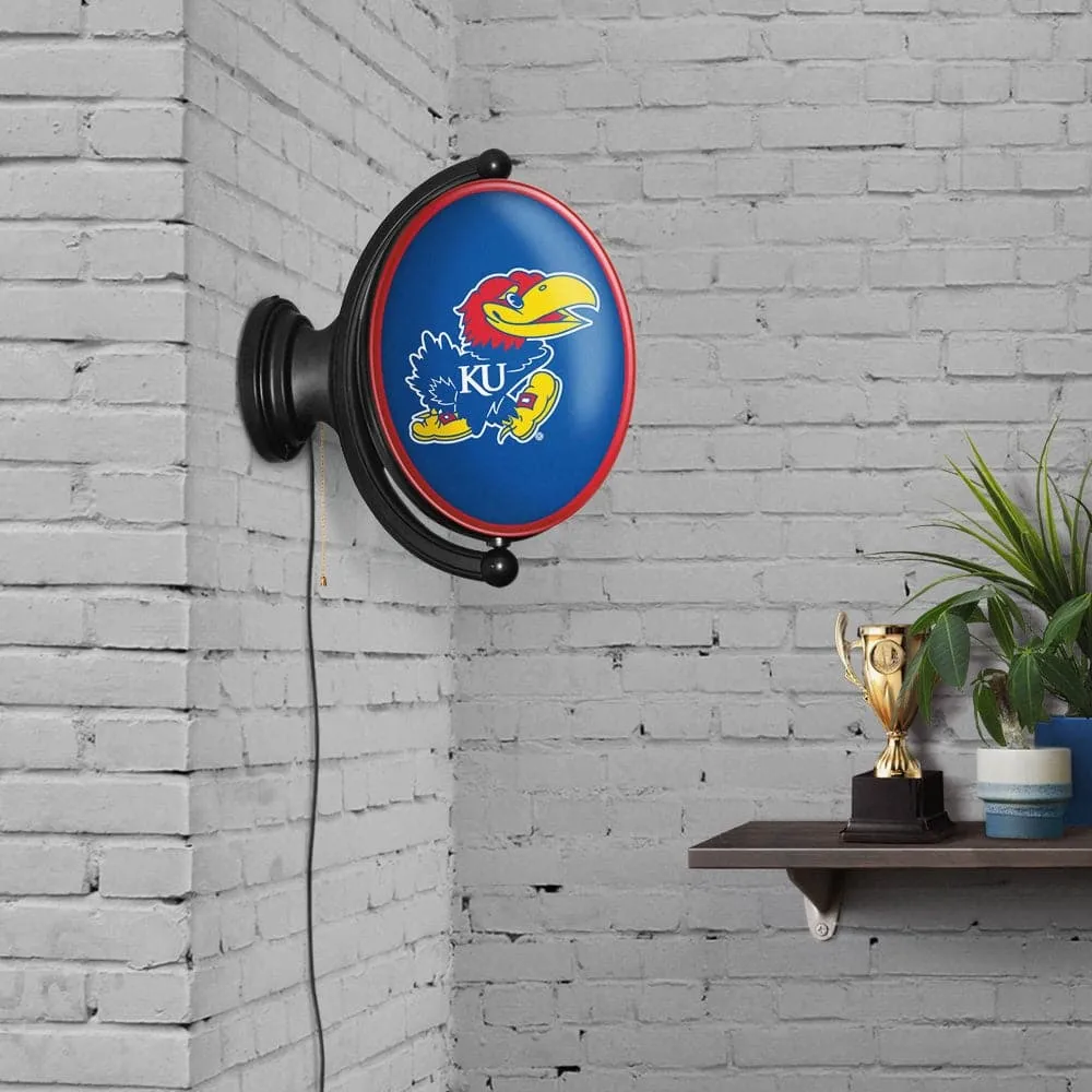 Kansas Jayhawks: Original Oval Rotating Lighted Wall Sign