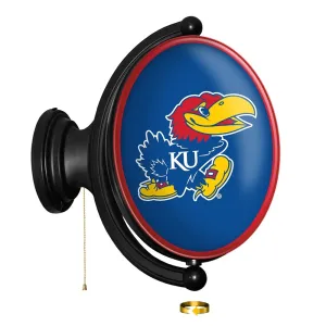 Kansas Jayhawks: Original Oval Rotating Lighted Wall Sign