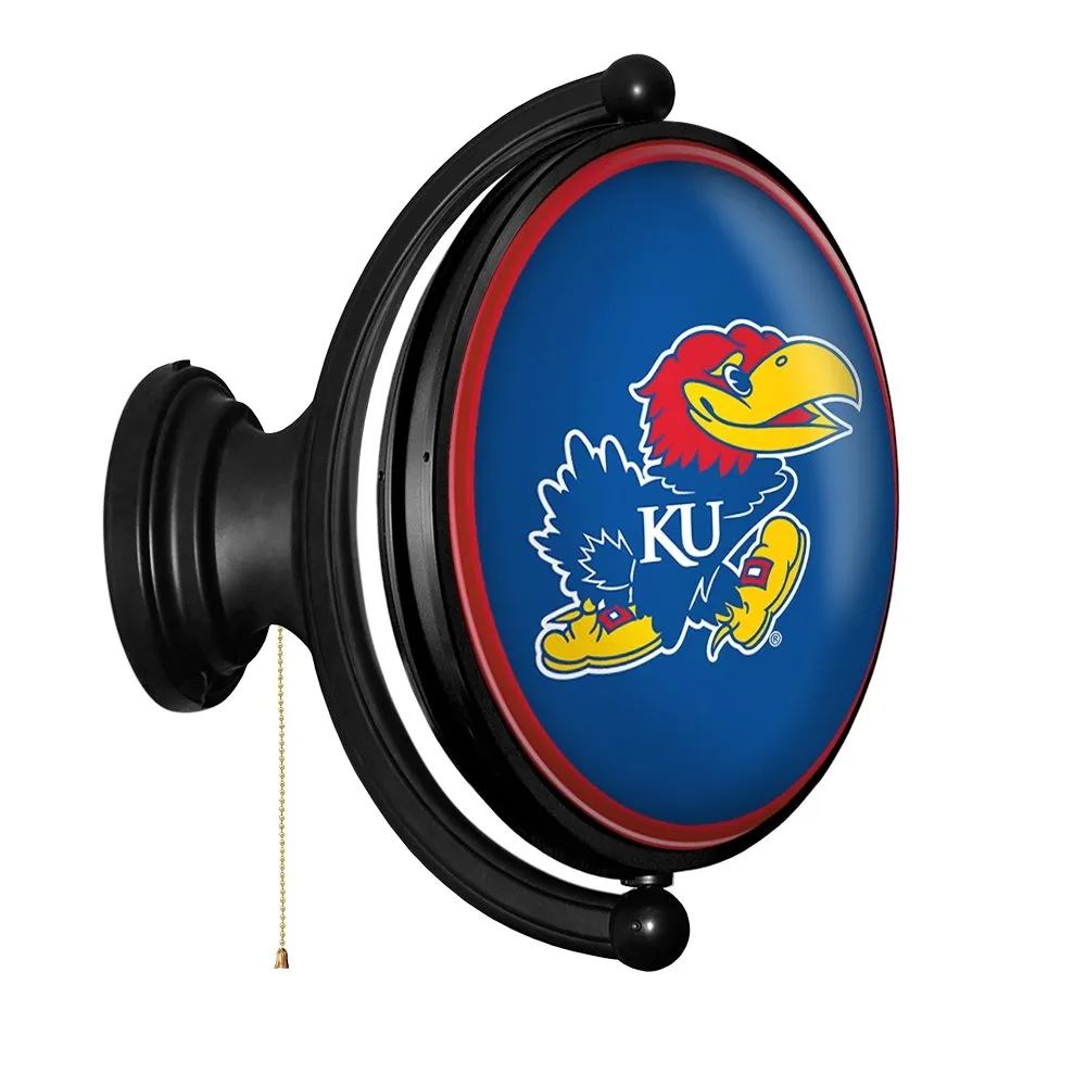 Kansas Jayhawks: Original Oval Rotating Lighted Wall Sign