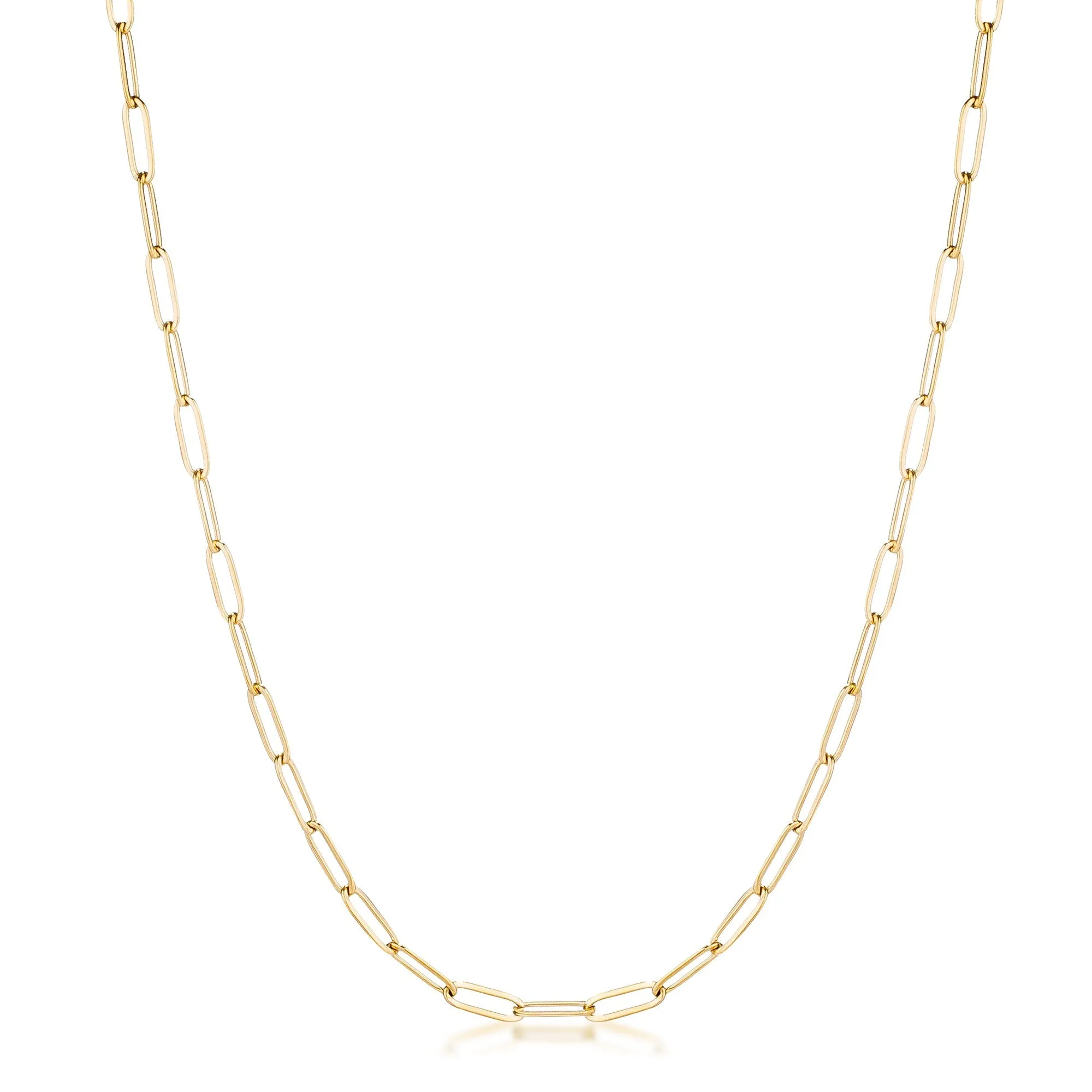 Kaylee 18” Silver Petite Paper Clip Chain Linked Necklace
