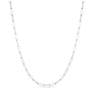 Kaylee 18” Silver Petite Paper Clip Chain Linked Necklace