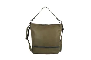 Keaan Luna Leather Hobo Bag in Olive