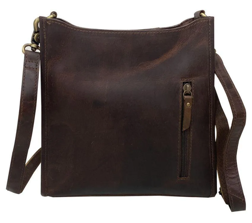 Klassy Cowgirl Hair on Cowhide Leather Conceal Carry Crossbody Bag.