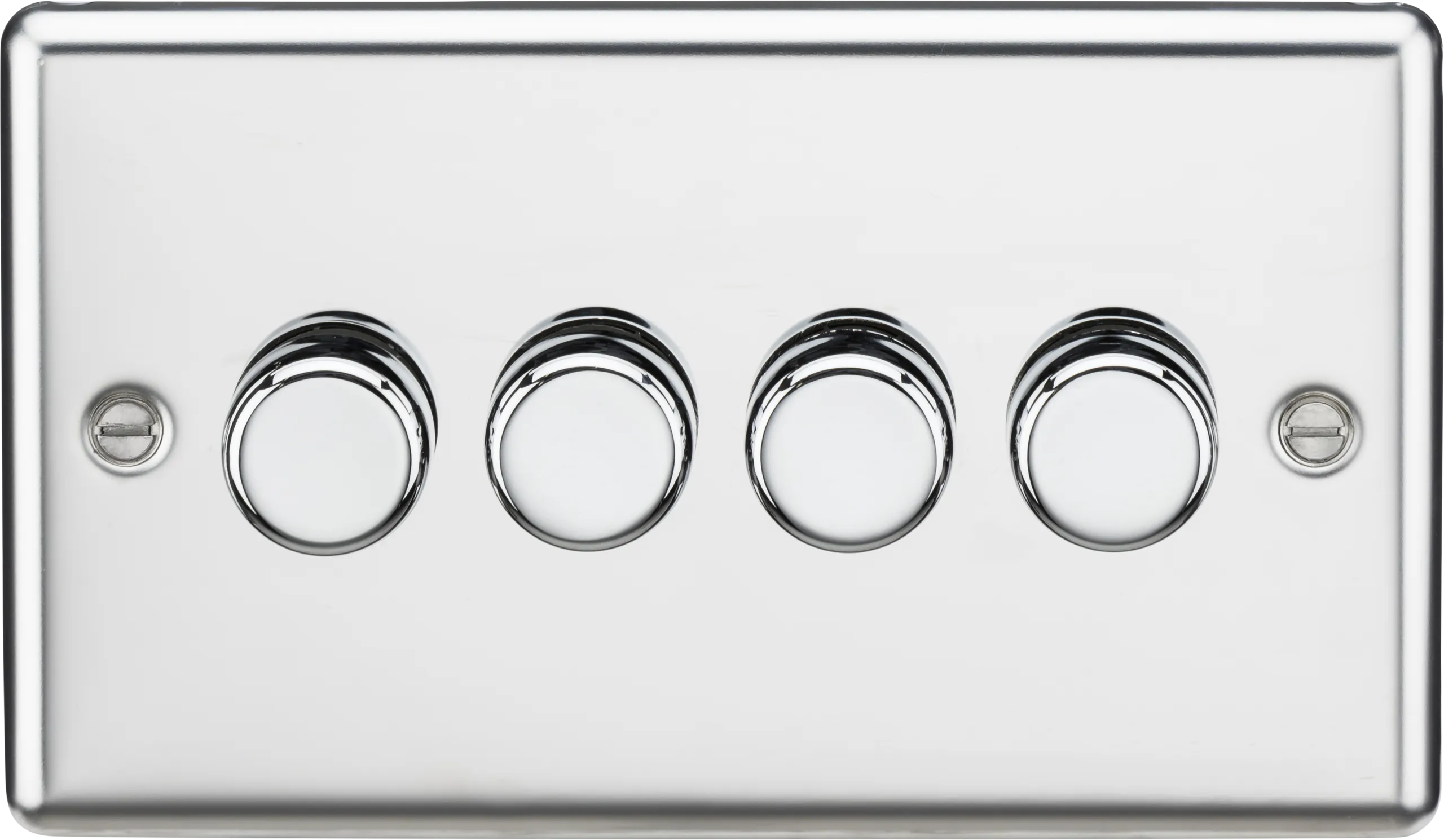 Knightsbridge CL2184PC Rounded Edge 4G 2 Way 10-200W (5-150W LED) Trailing Edge Dimmer - Polished Chrome