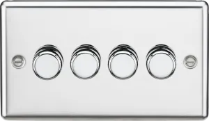 Knightsbridge CL2184PC Rounded Edge 4G 2 Way 10-200W (5-150W LED) Trailing Edge Dimmer - Polished Chrome