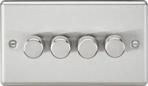 Knightsbridge CL2194BC Rounded Edge 4G 2 Way 10-200W (5-150W LED) Intelligent Dimmer - Brushed Chrome
