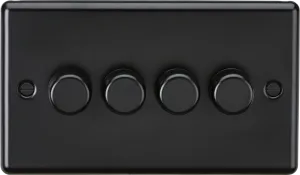Knightsbridge CL2194MBB Rounded Edge 4G 2 Way 10-200W (5-150W LED) Intelligent Dimmer - Matt Black