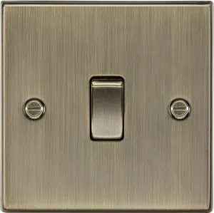 Knightsbridge CS1DPAB Square Edge 10AX 1G DP Switch - Antique Brass