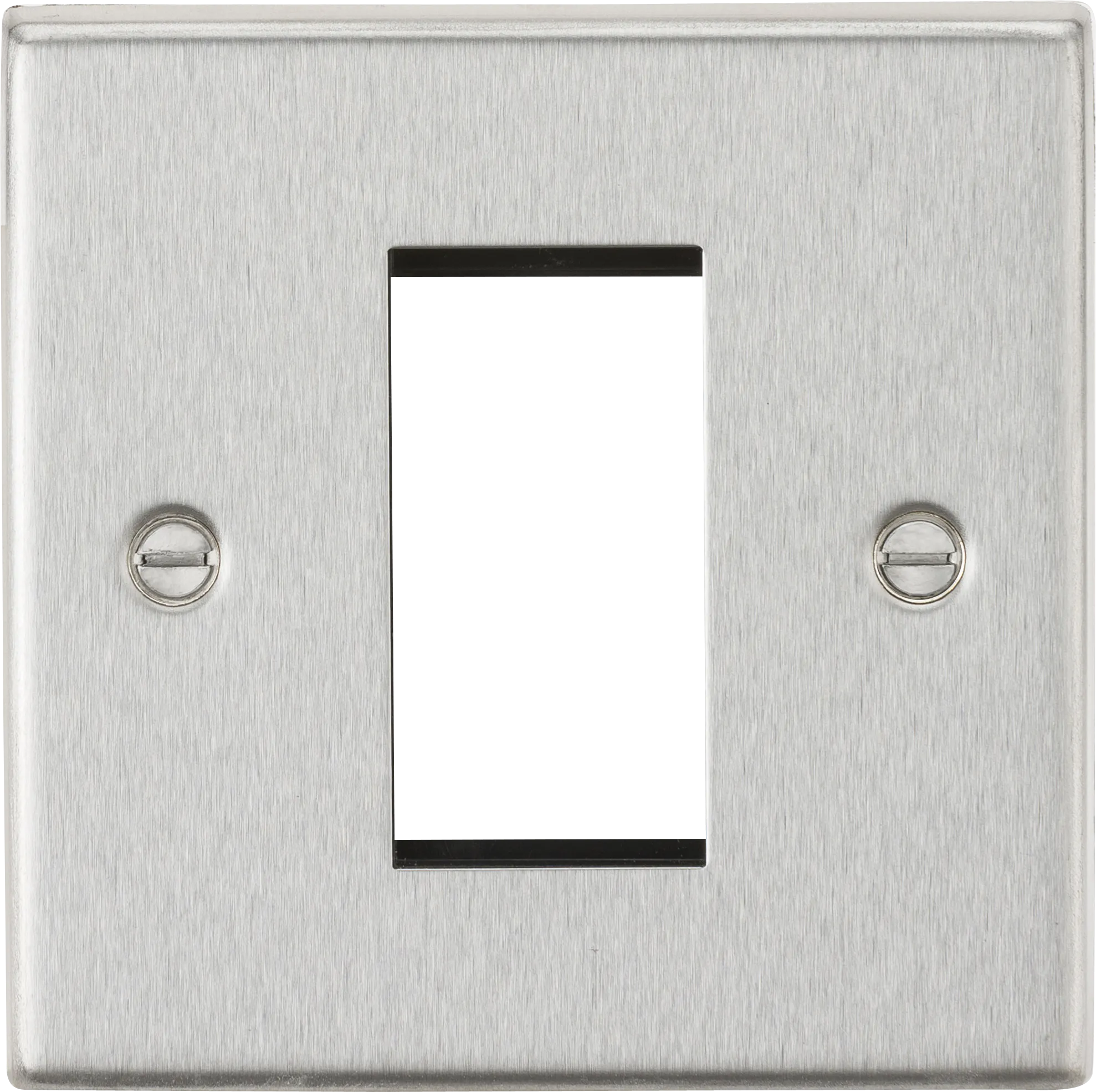 Knightsbridge CS1GBC Square Edge 1G Modular Faceplate - Brushed Chrome