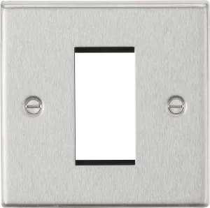 Knightsbridge CS1GBC Square Edge 1G Modular Faceplate - Brushed Chrome