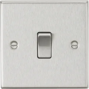 Knightsbridge CS2BC Square Edge 10AX 1G 2-Way Plate Switch - Brushed Chrome