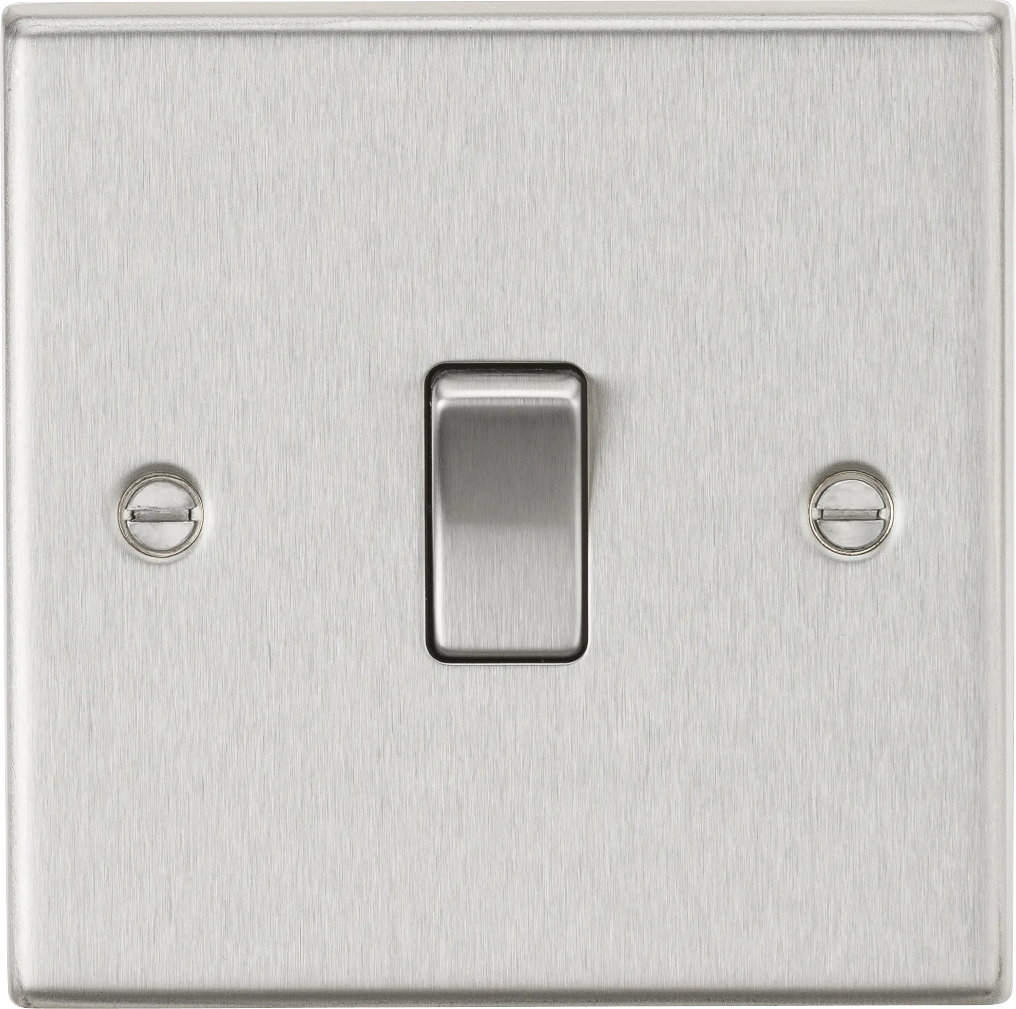 Knightsbridge CS2BC Square Edge 10AX 1G 2-Way Plate Switch - Brushed Chrome