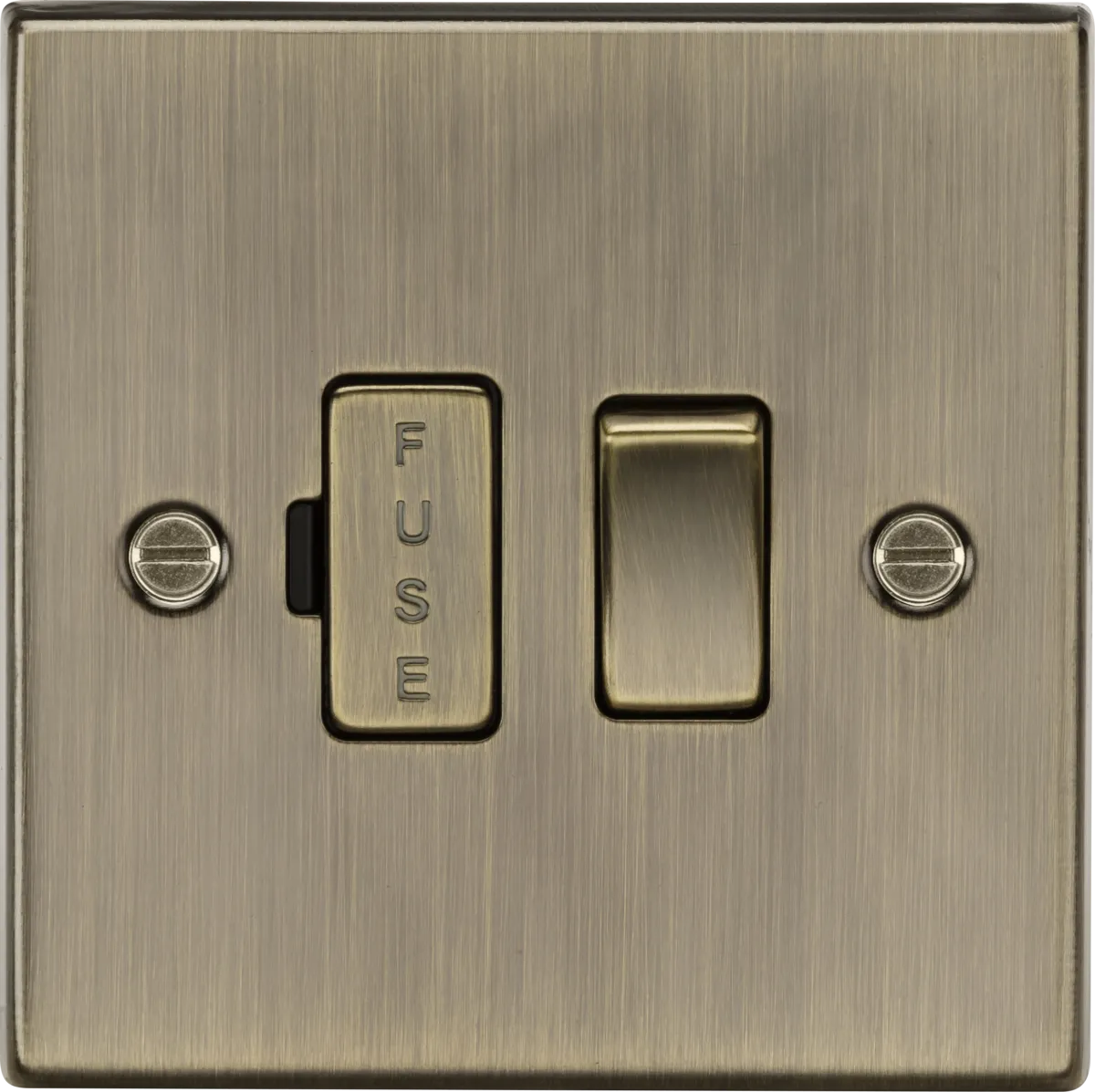Knightsbridge CS63AB Square Edge 13A Switched Fused Spur Unit - Antique Brass