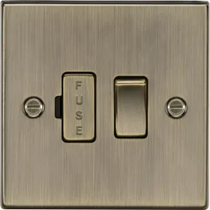 Knightsbridge CS63AB Square Edge 13A Switched Fused Spur Unit - Antique Brass