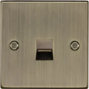 Knightsbridge CS73AB Square Edge Telephone Master Outlet - Antique Brass