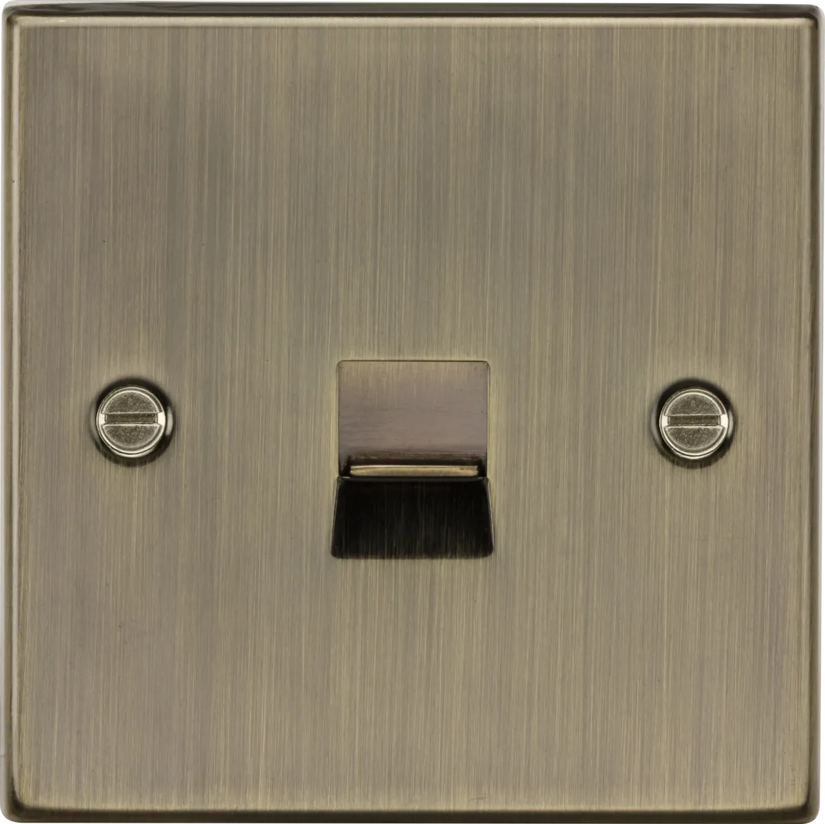 Knightsbridge CS73AB Square Edge Telephone Master Outlet - Antique Brass
