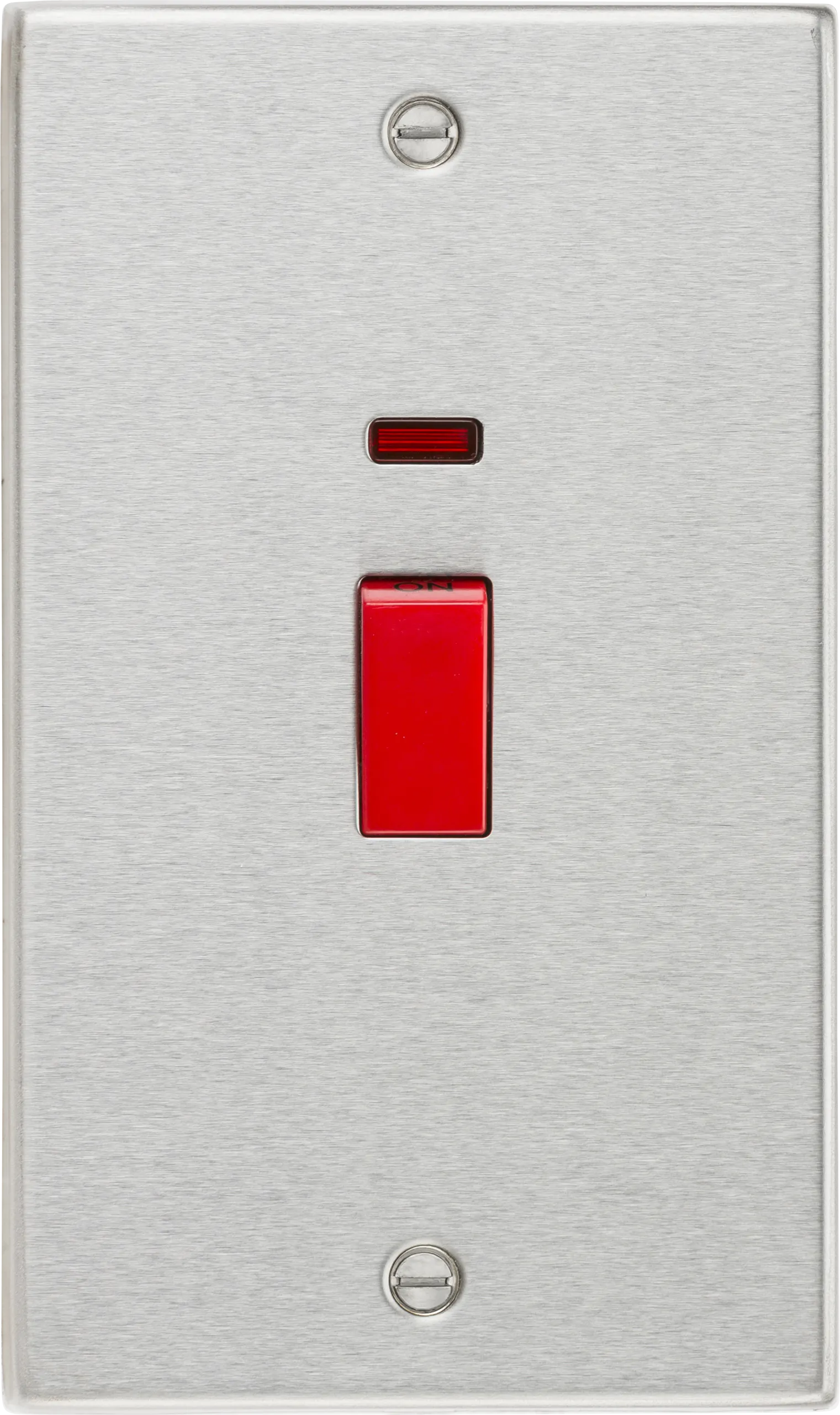 Knightsbridge CS82NBC Square Edge 45A DP Switch   Neon (Double Size) - Brushed Chrome