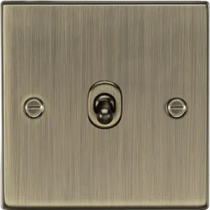 Knightsbridge CSTOG12AB Square Edge 10AX 1G Intermediate Toggle Switch - Antique Brass