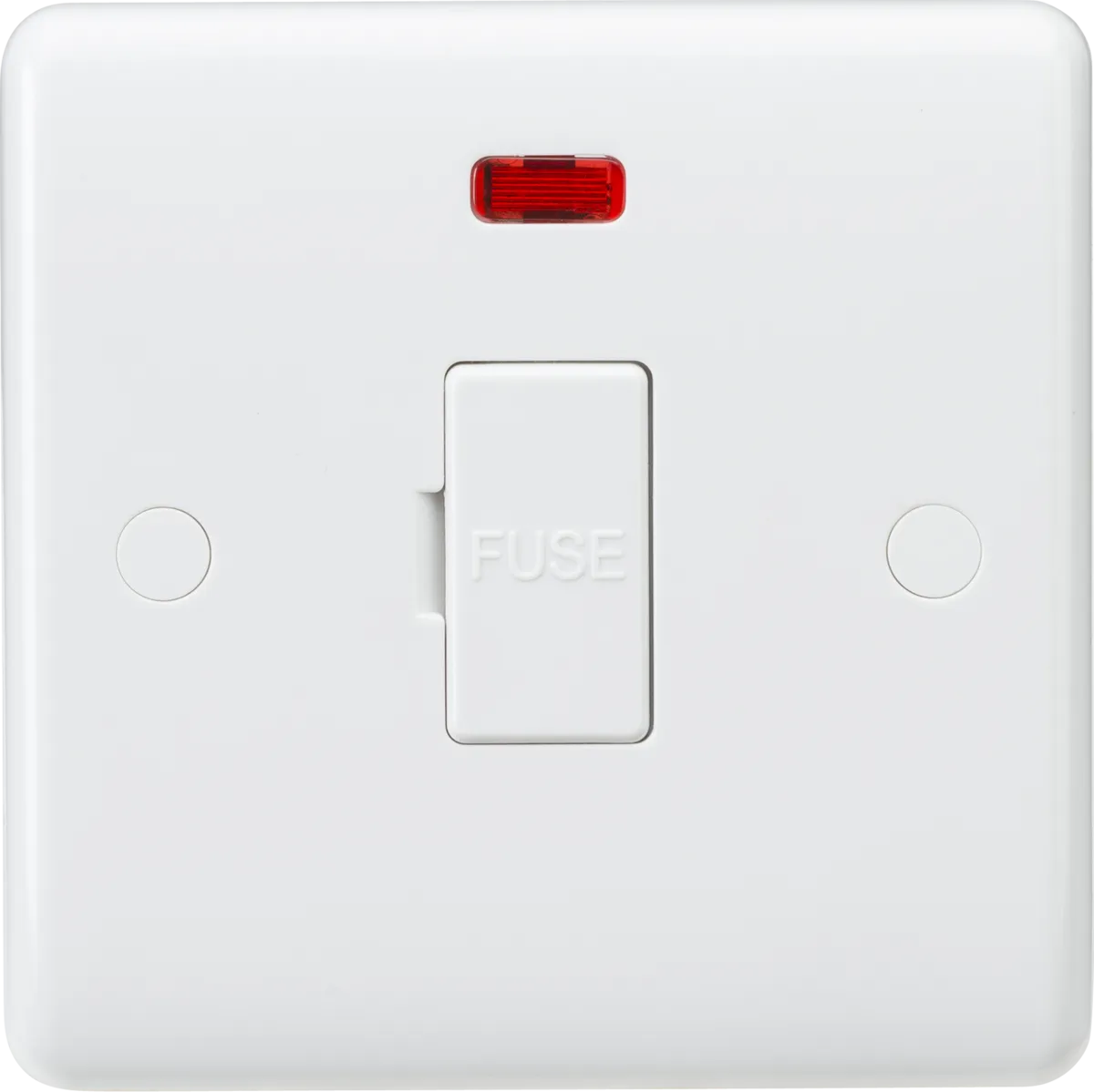Knightsbridge CU6000NF White Curved Edge 13A Fused Spur Unit   Neon   Flex Outlet