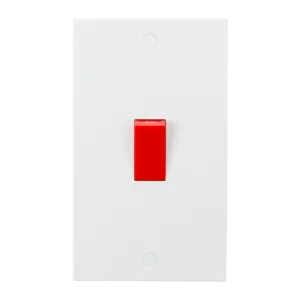 Knightsbridge SN8332 White Square Edge 45A 2G DP Switch